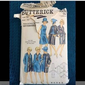 BUTTERICK 3531 Sewing Pattern Reversible Separates Dress Sz 12 Bust 32